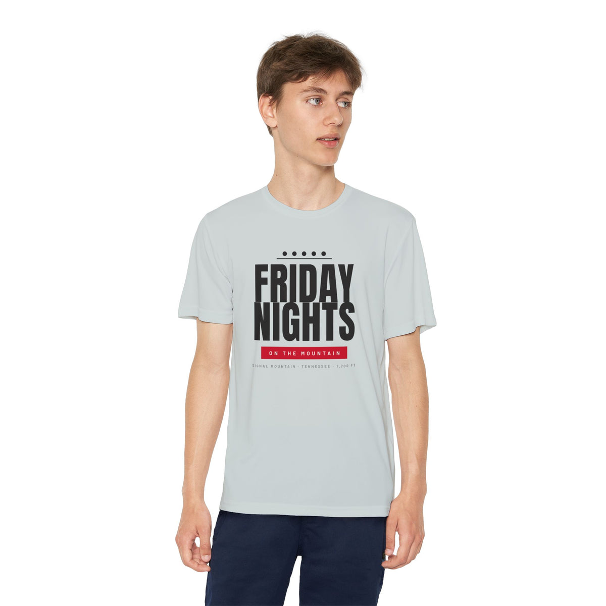 Youth Friday Nights on the Mountain Performance Tee — Signal Mountain, TN