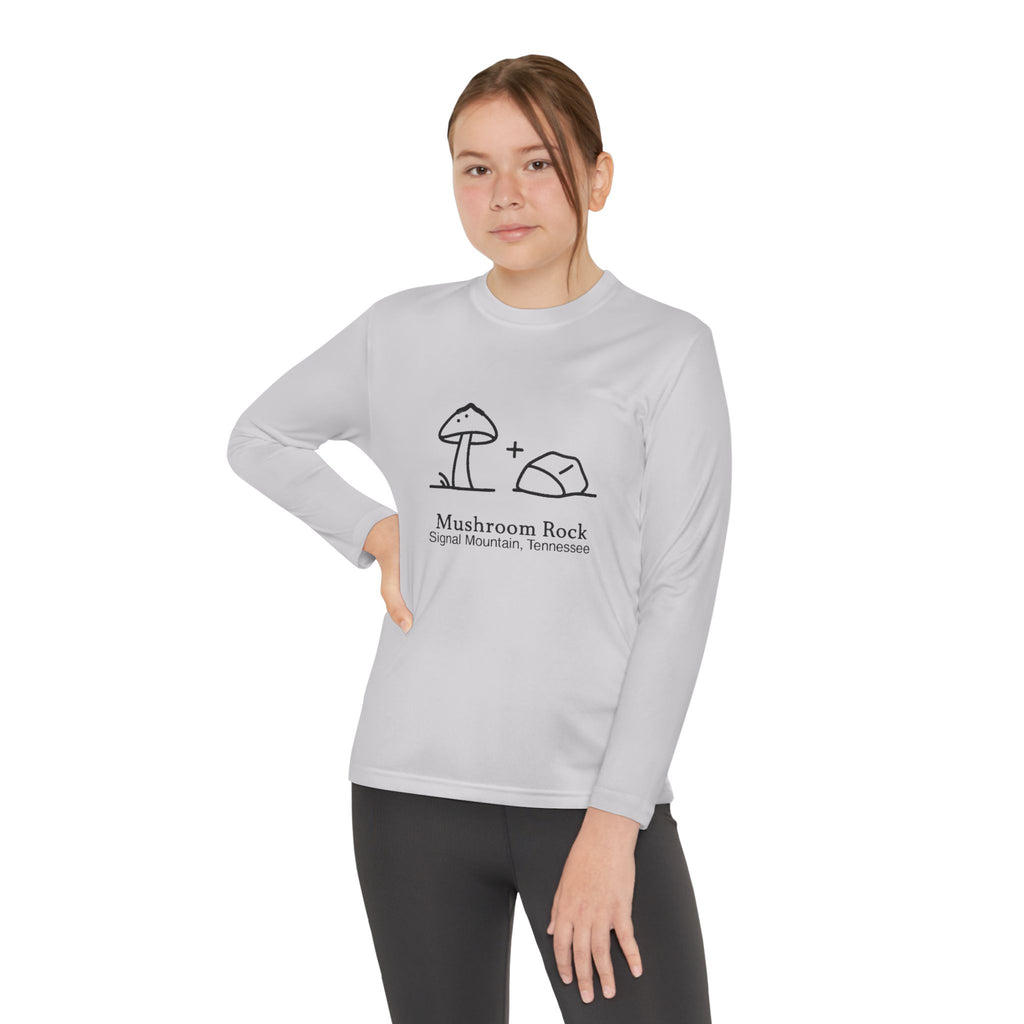 Youth Mushroom + Rock Long Sleeve Performance Tee — Signal Mountain, TN