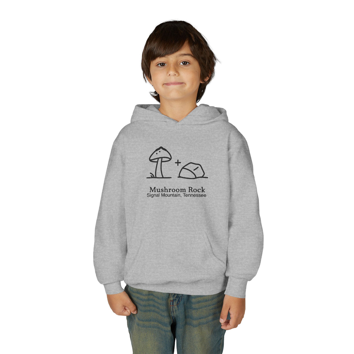 Youth Mushroom + Rock Hoodie — Signal Mountain, TN