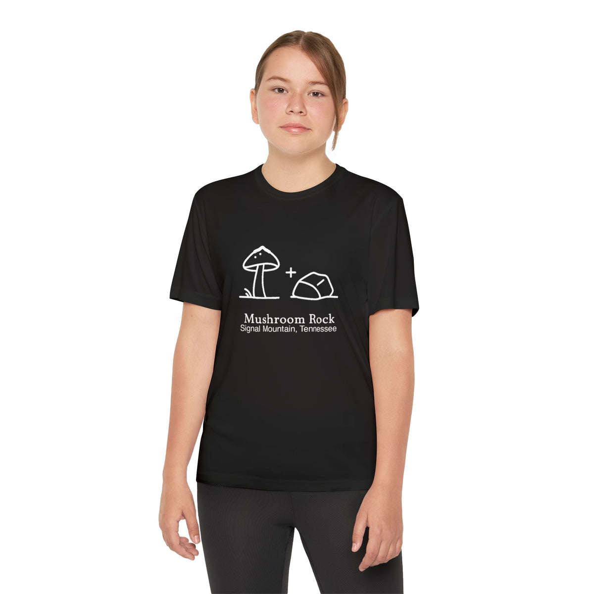 Youth Mushroom + Rock Performance Tee — Signal Mountain, TN