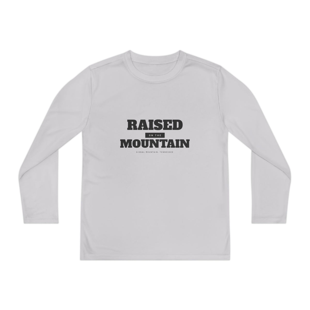 Youth Raised on the Mountain Long Sleeve Performance Tee — Signal Mountain, TN