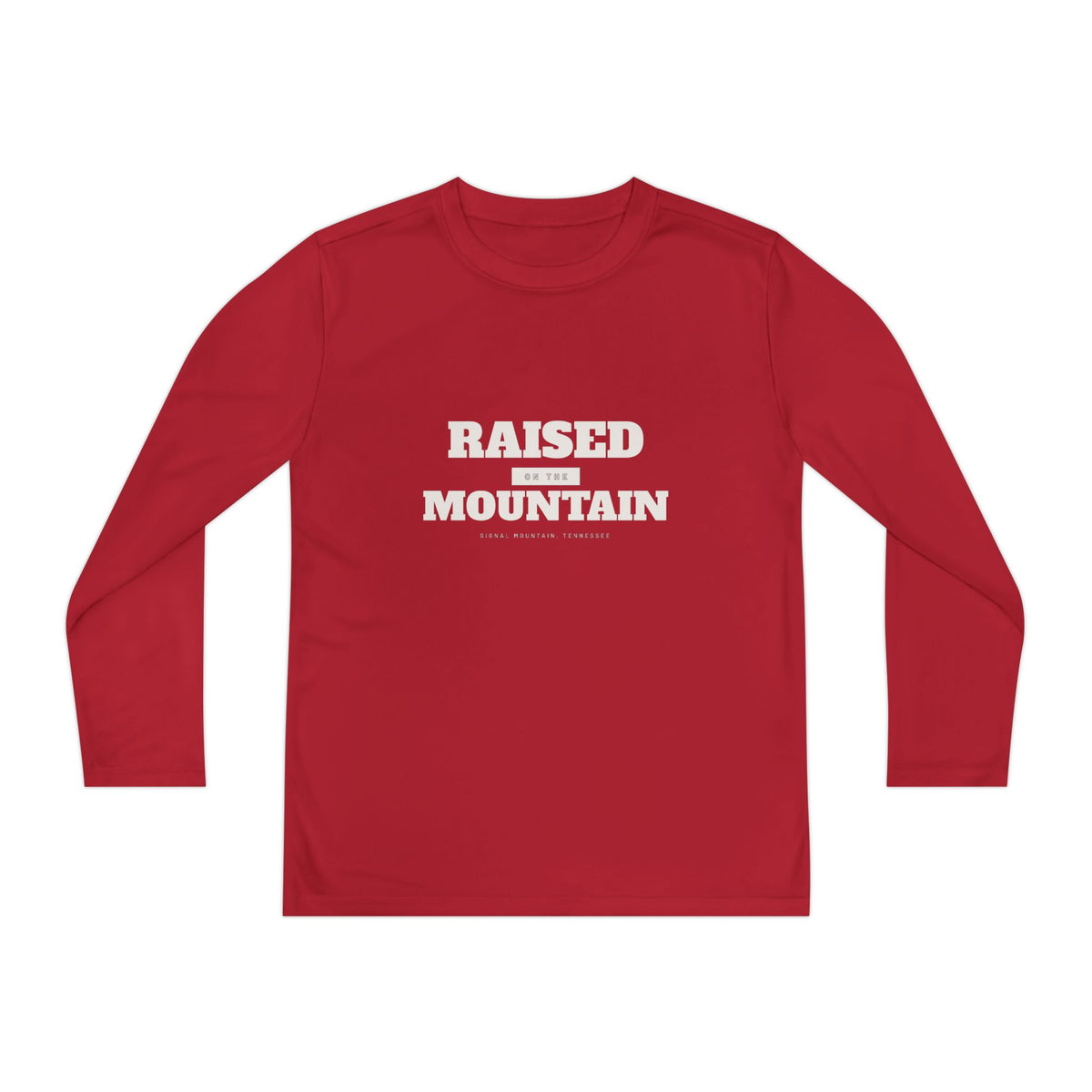 Youth Raised on the Mountain Long Sleeve Performance Tee — Signal Mountain, TN