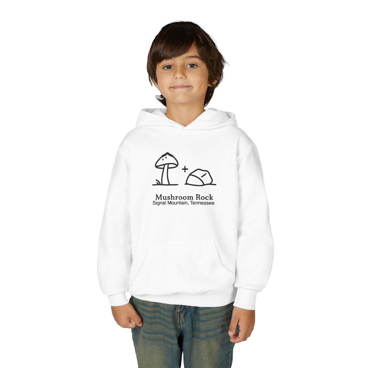 Youth Mushroom + Rock Hoodie — Signal Mountain, TN
