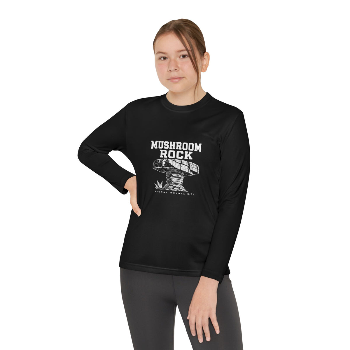 Youth Mushroom Rock Long Sleeve Performance Tee — Signal Mountain, TN