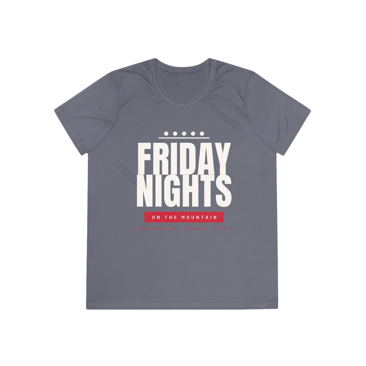 Women's Friday Nights on the Mountain Performance Tee — Signal Mountain, TN