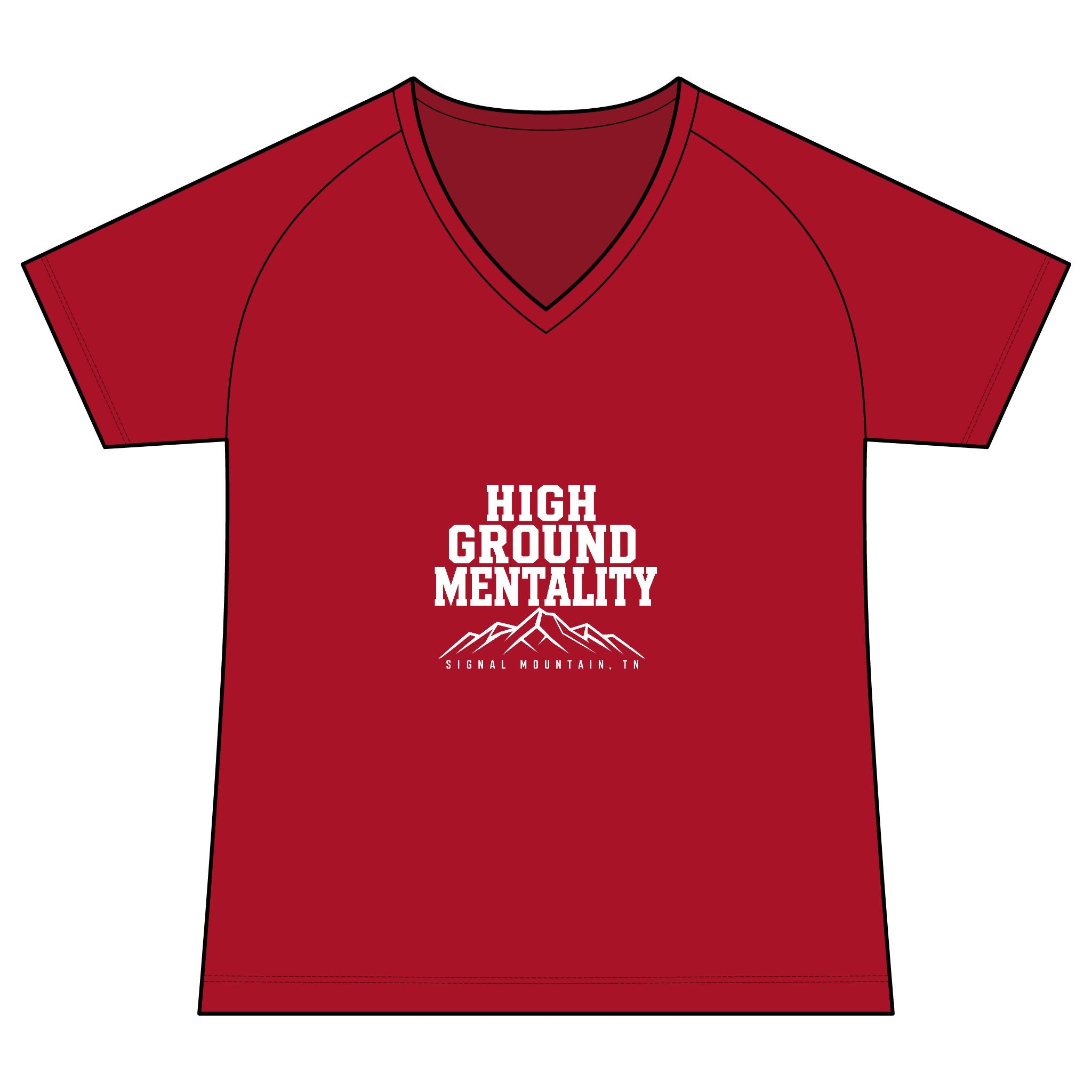 Women's High Ground Mentality Performance V-Neck — Signal Mountain, TN