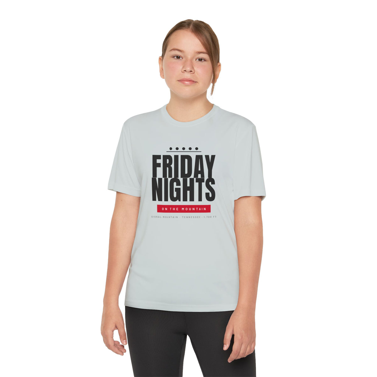 Youth Friday Nights on the Mountain Performance Tee — Signal Mountain, TN