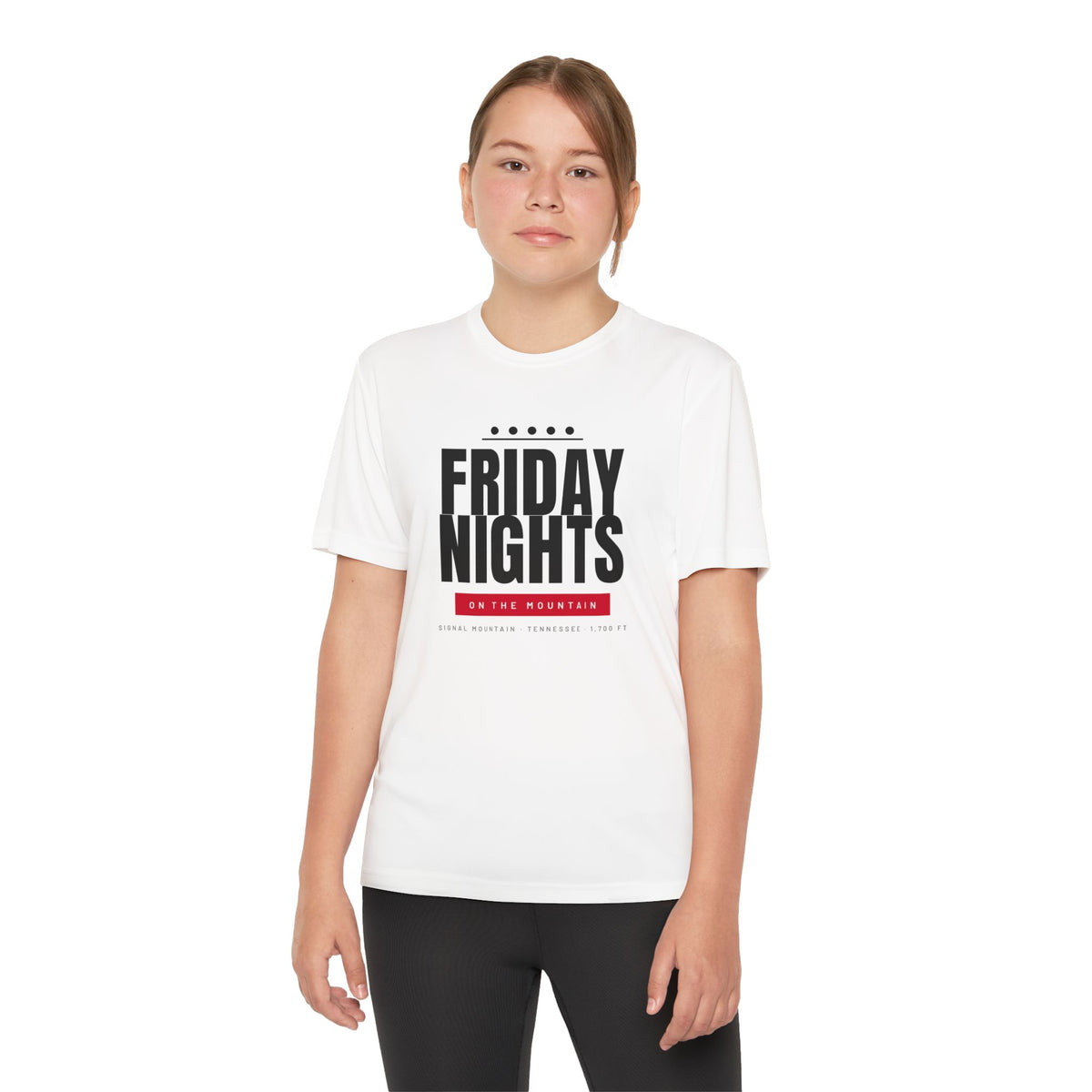 Youth Friday Nights on the Mountain Performance Tee — Signal Mountain, TN
