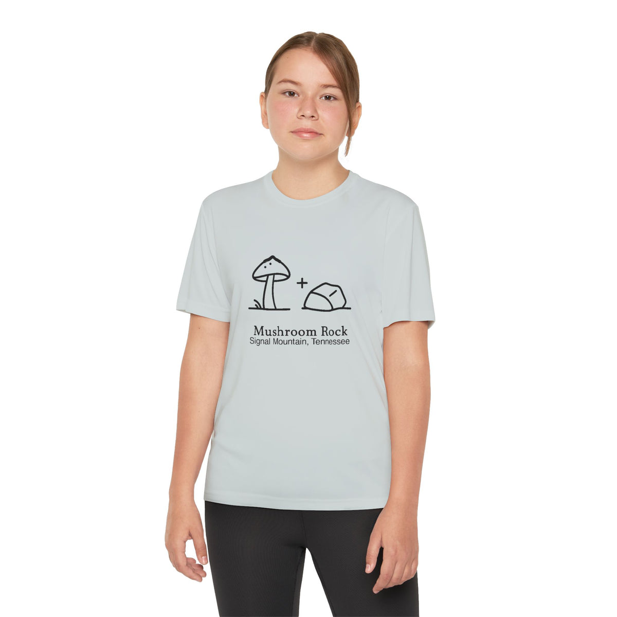 Youth Mushroom + Rock Performance Tee — Signal Mountain, TN