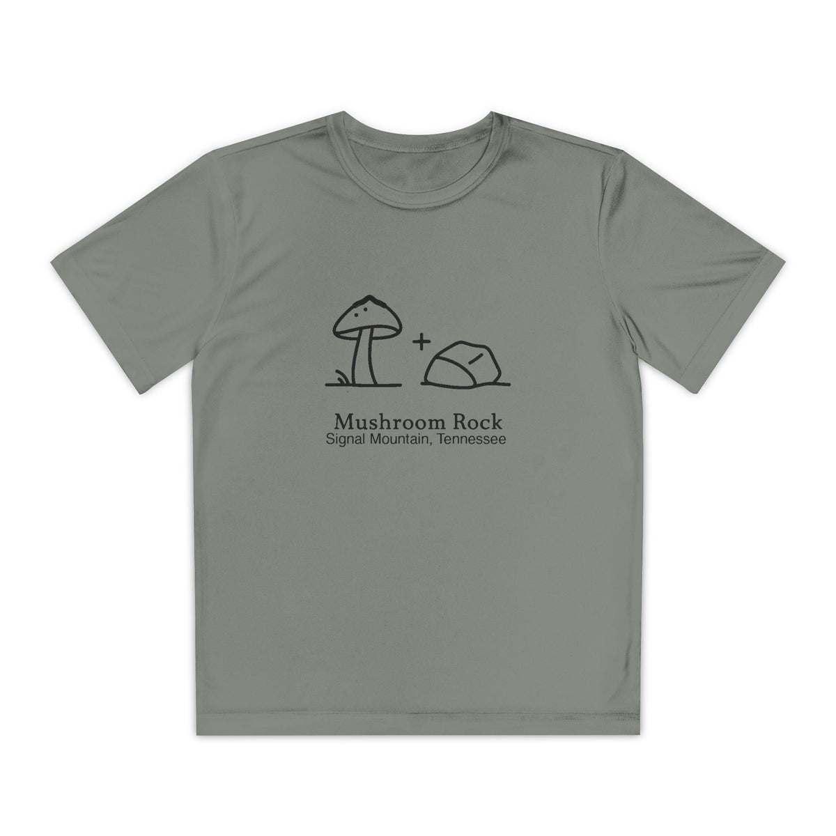 Youth Mushroom + Rock Performance Tee — Signal Mountain, TN
