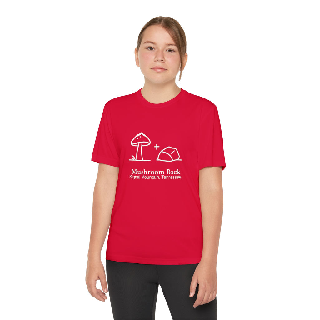 Youth Mushroom + Rock Performance Tee — Signal Mountain, TN