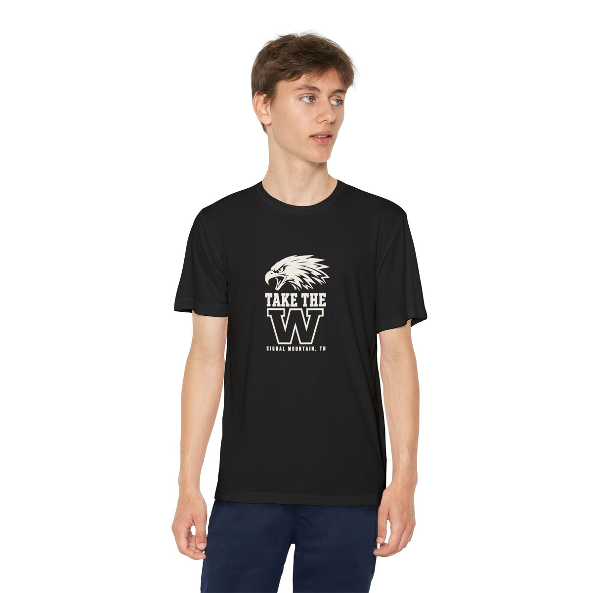 Youth Take the W Eagle Performance Tee — Signal Mountain, TN