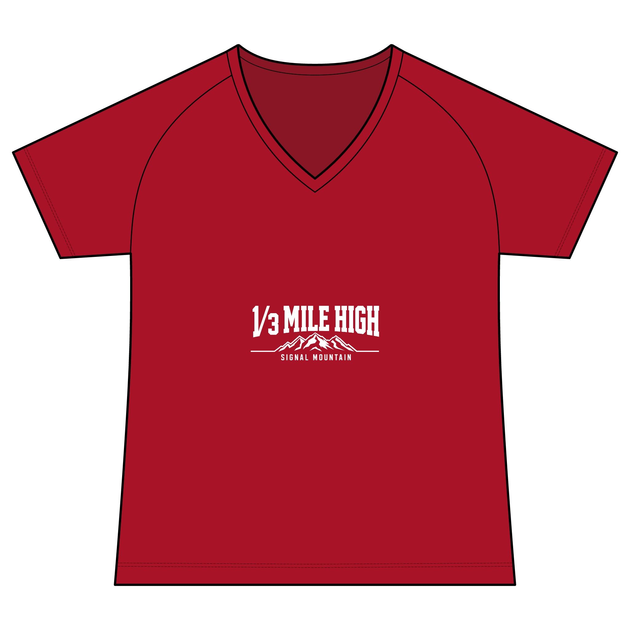 Women's 1/3 Mile High Performance V-Neck — Signal Mountain, TN
