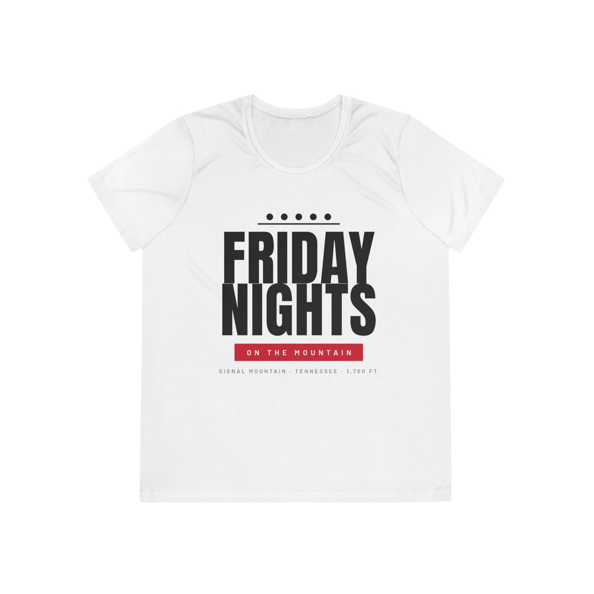 Women's Friday Nights on the Mountain Performance Tee — Signal Mountain, TN