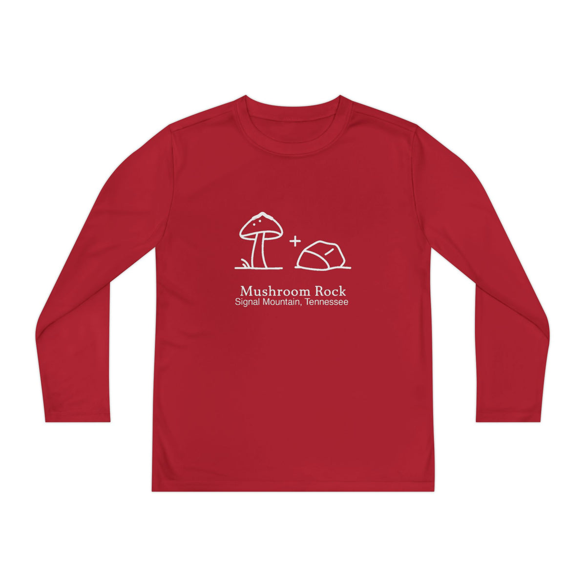 Youth Mushroom + Rock Long Sleeve Performance Tee — Signal Mountain, TN