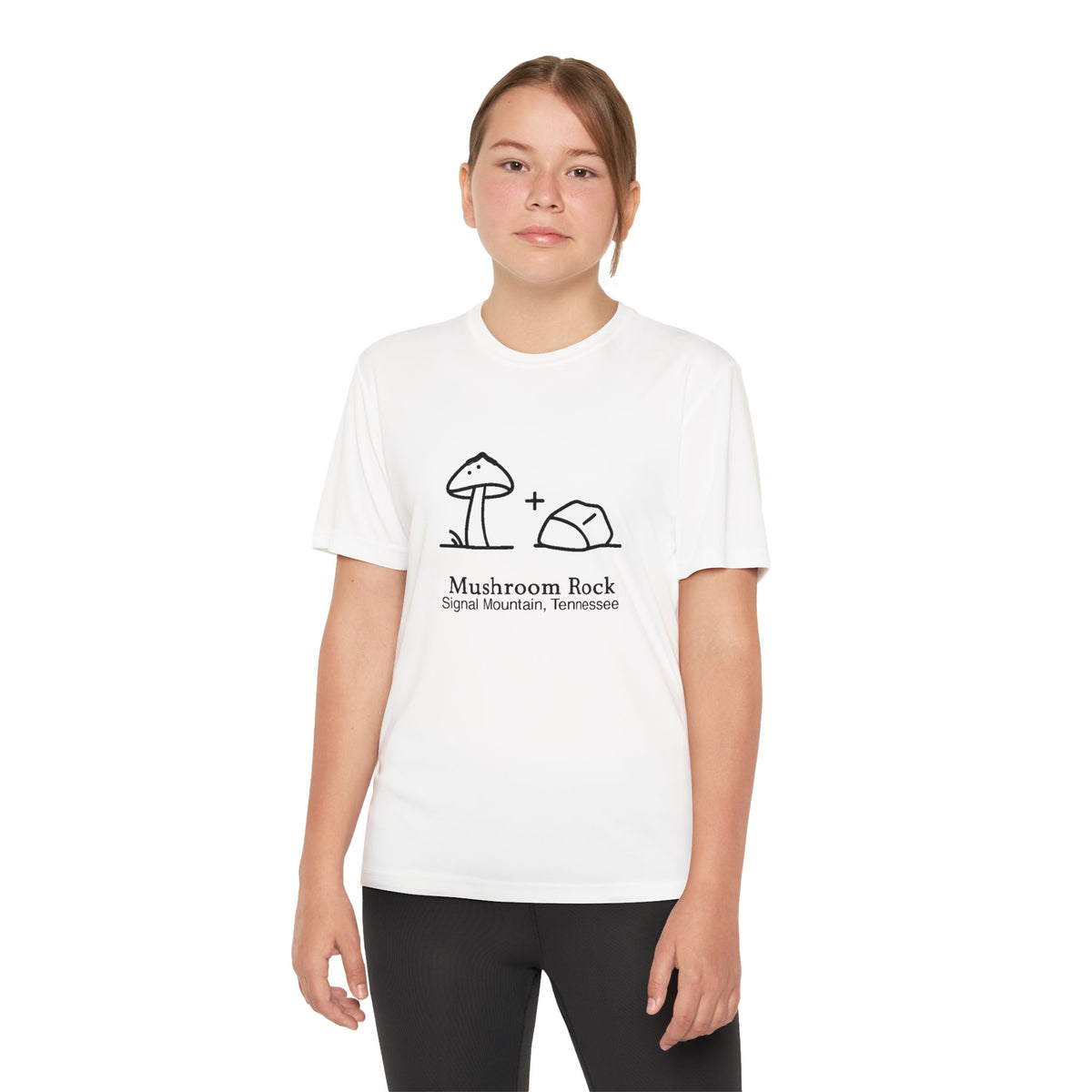 Youth Mushroom + Rock Performance Tee — Signal Mountain, TN