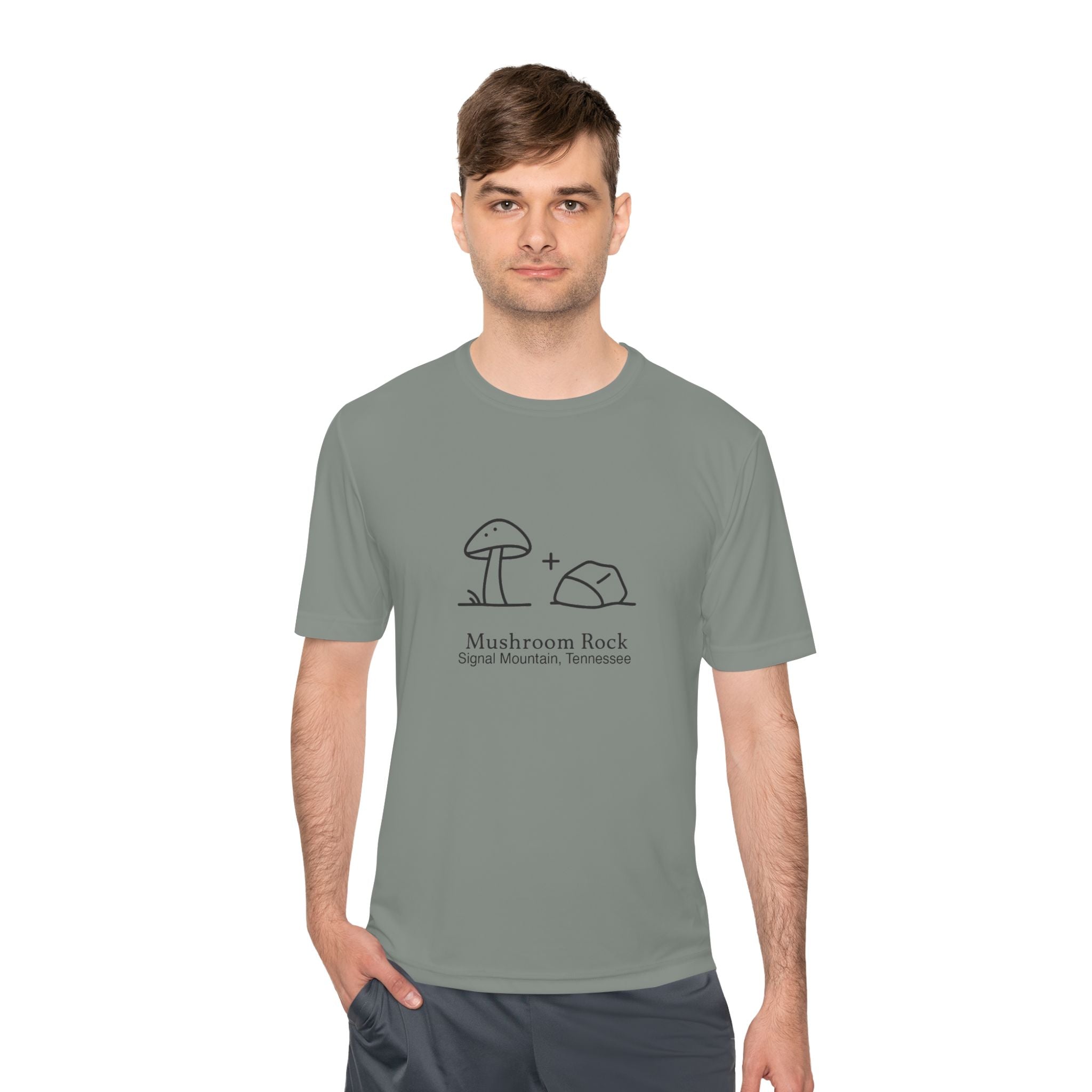 Men's Mushroom + Rock Performance Tee — Signal Mountain, TN