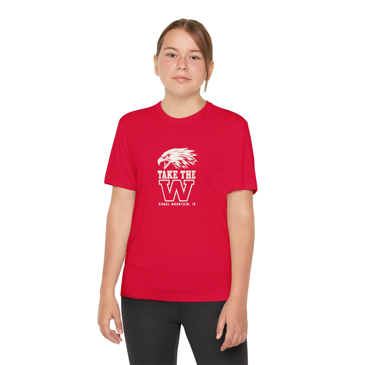 Youth Take the W Eagle Performance Tee — Signal Mountain, TN