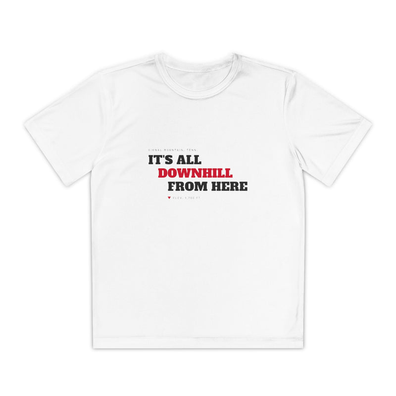 Youth It's All Downhill From Here Performance Tee