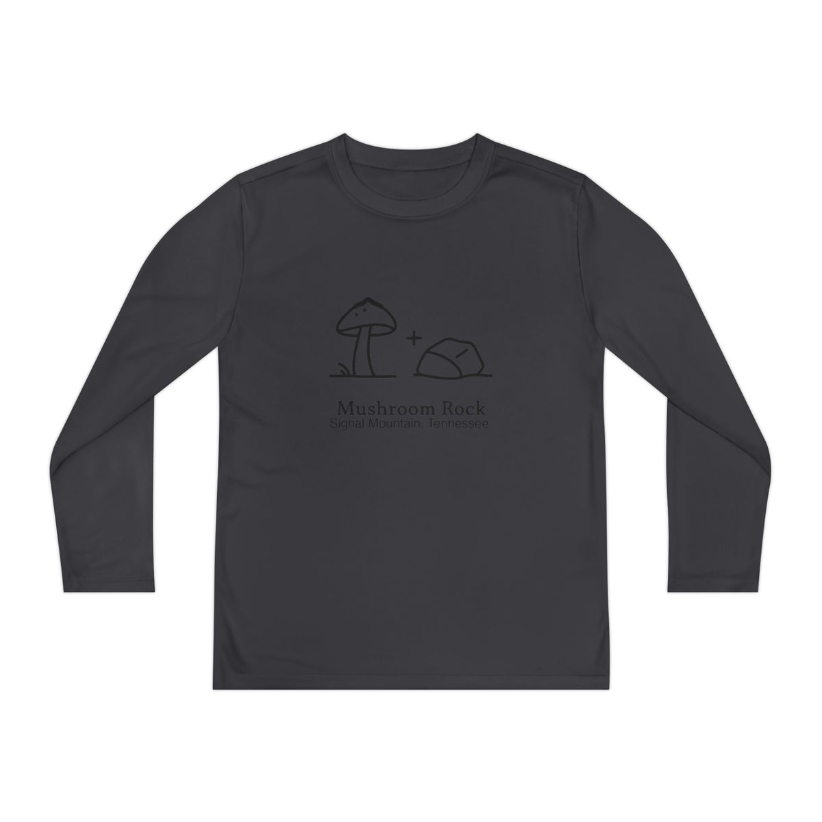 Youth Mushroom + Rock Long Sleeve Performance Tee — Signal Mountain, TN