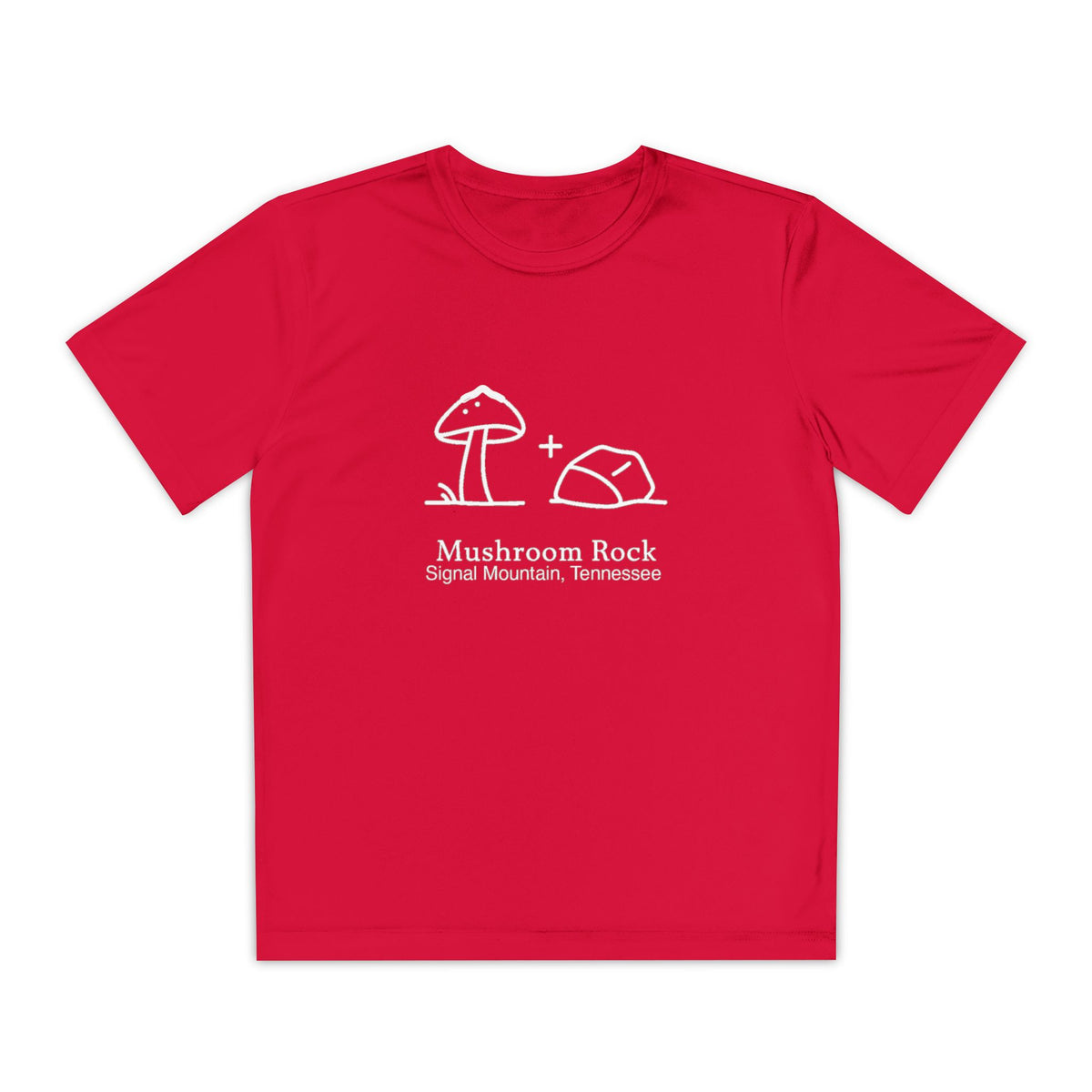 Youth Mushroom + Rock Performance Tee — Signal Mountain, TN