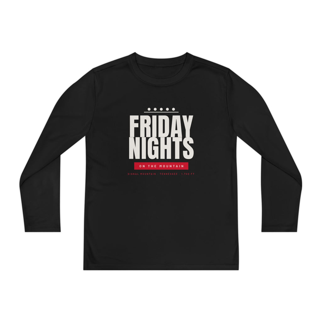 Youth Friday Nights on the Mountain Long Sleeve Performance Tee — Signal Mountain, TN