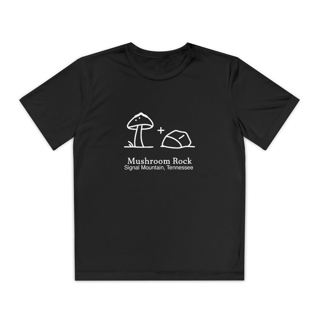 Youth Mushroom + Rock Performance Tee — Signal Mountain, TN