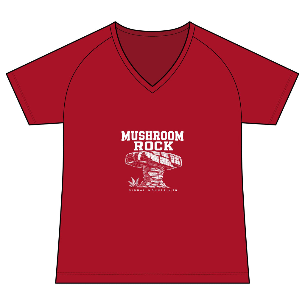 Women's Mushroom Rock Performance V-Neck — Signal Mountain, TN