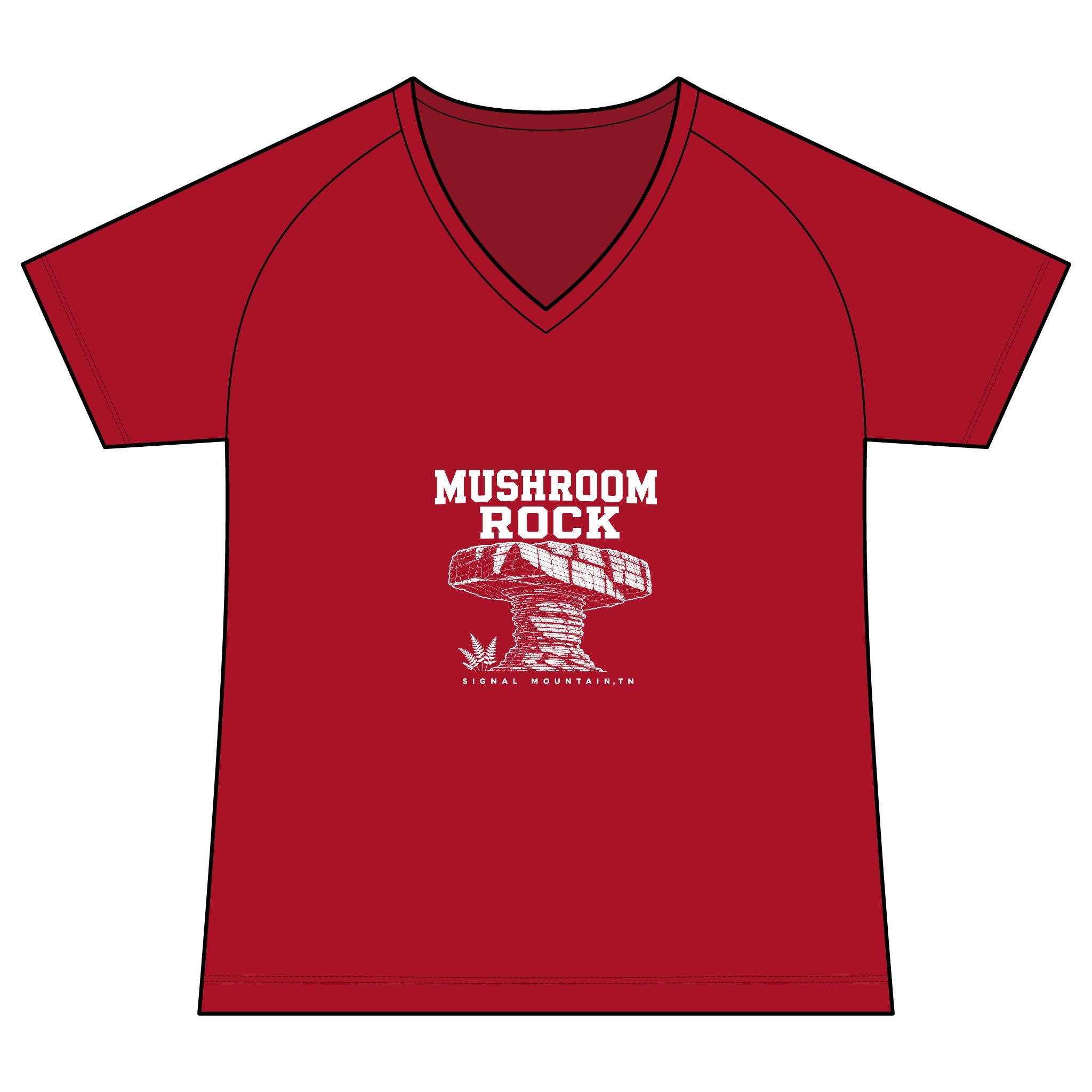 Women's Mushroom Rock Performance V-Neck — Signal Mountain, TN