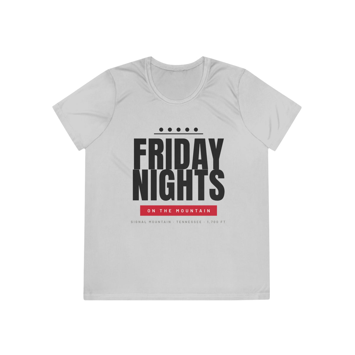 Women's Friday Nights on the Mountain Performance Tee — Signal Mountain, TN
