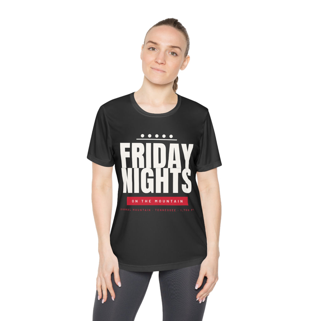 Women's Friday Nights on the Mountain Performance Tee — Signal Mountain, TN