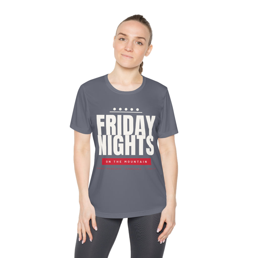 Women's Friday Nights on the Mountain Performance Tee — Signal Mountain, TN