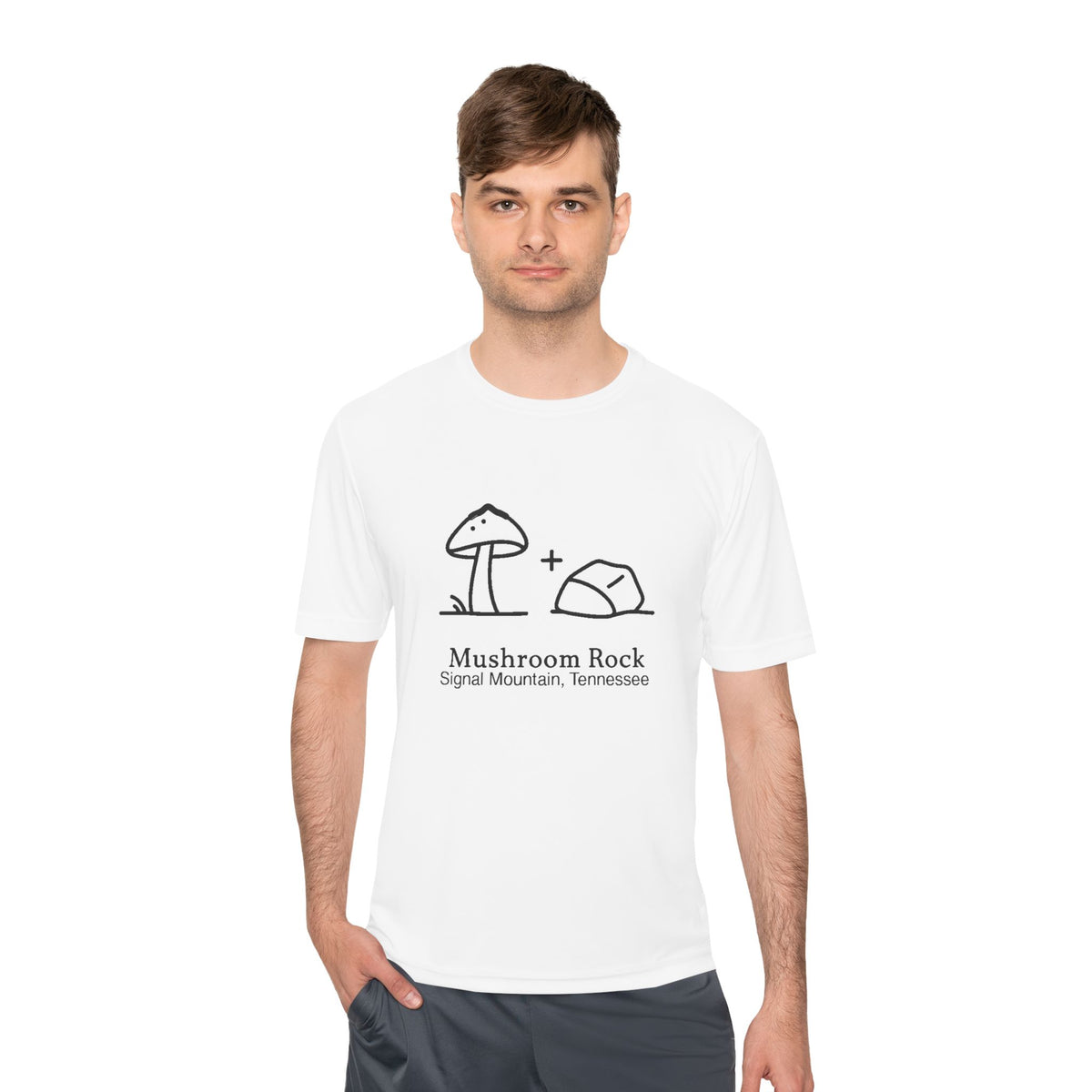 Men's Mushroom + Rock Performance Tee — Signal Mountain, TN