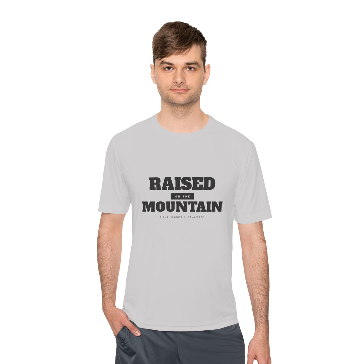 Men's Raised on the Mountain Performance Tee — Signal Mountain, TN