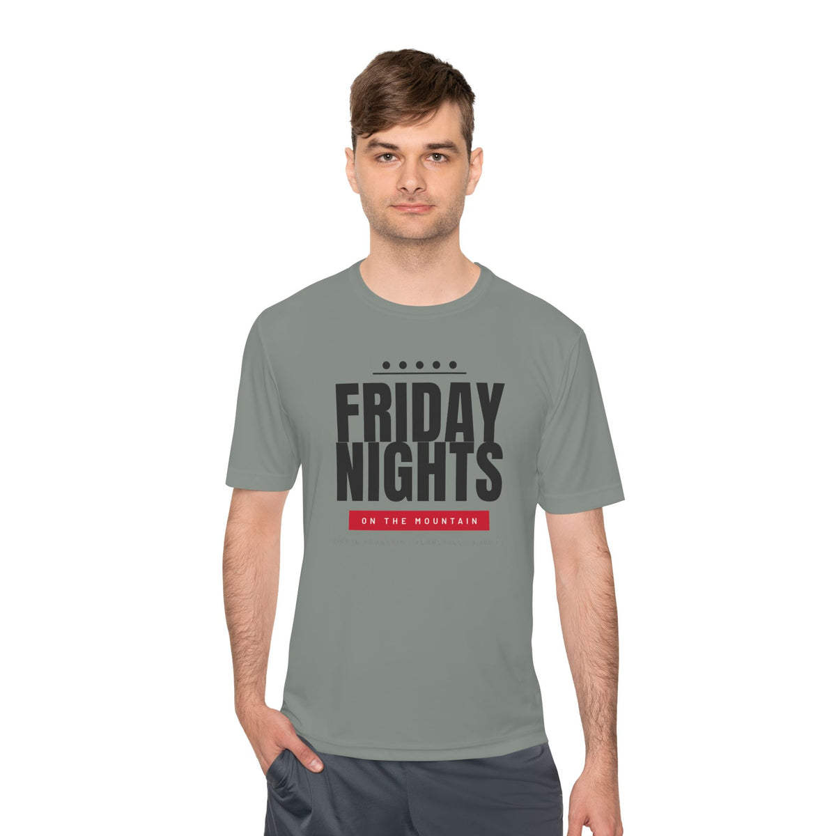 Men's Friday Nights on the Mountain Performance Tee — Signal Mountain, TN